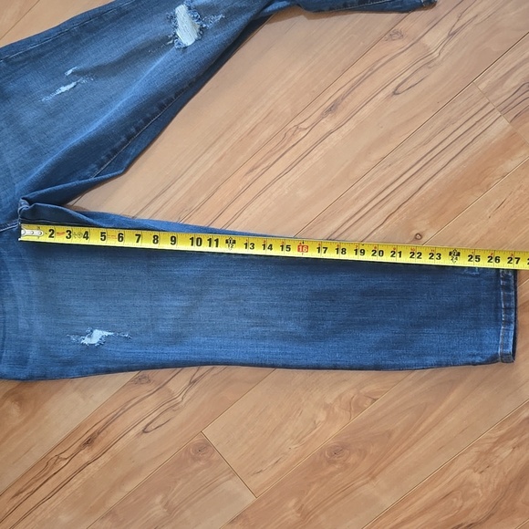 Judy Blue Jeans Womens 11/30 Mid Rise Pull On Boyfriend Fit Distressed Pants - Picture 9 of 10